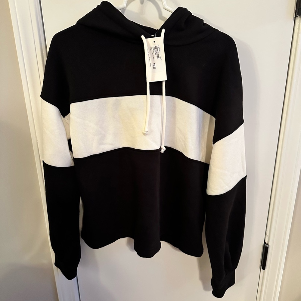 NWT Women’s Z Supply Black and White Colorblock Hoodie